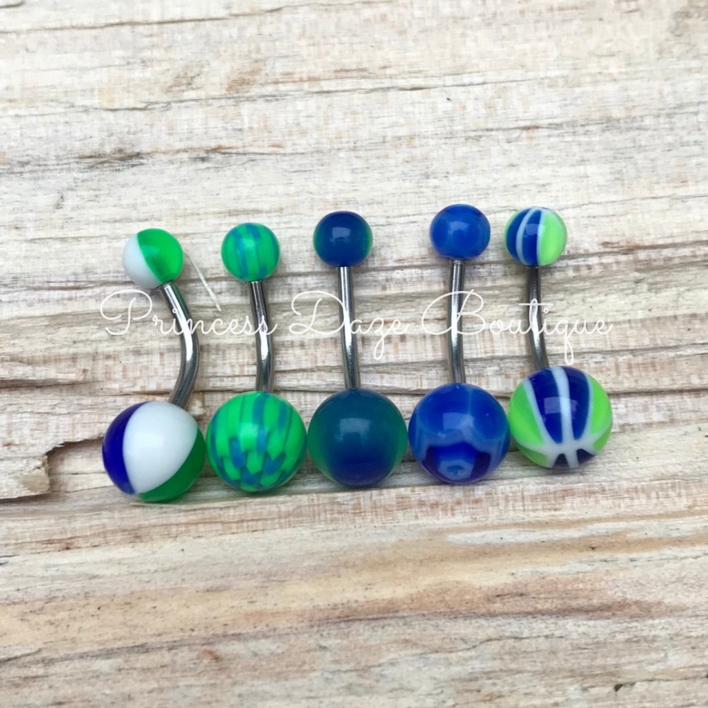 5 Multi-Color Belly Button Ring